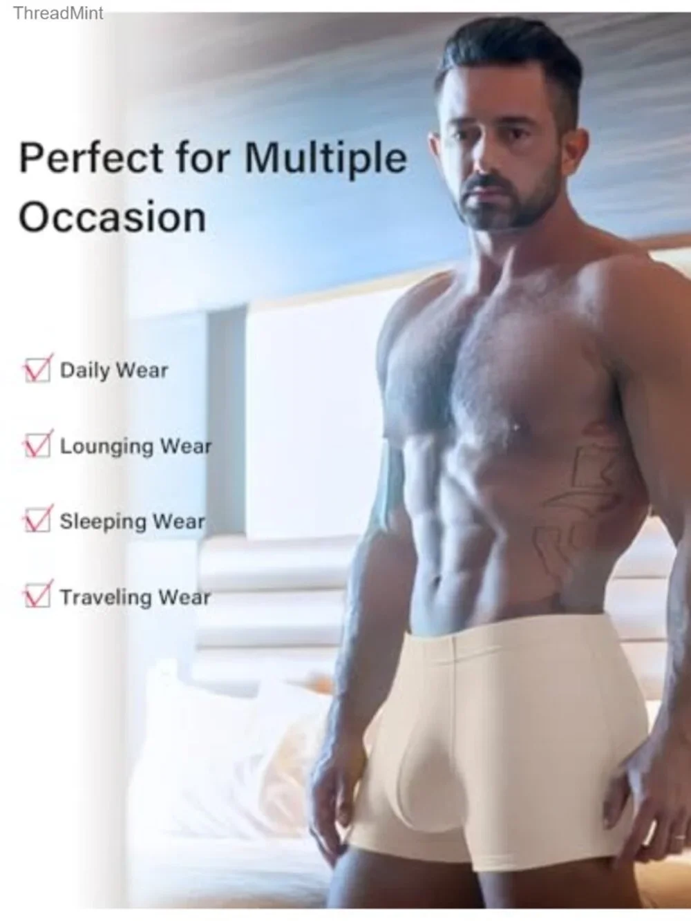 Men's Seamless Low Rise Trunks Polyamide Spandex Underwear